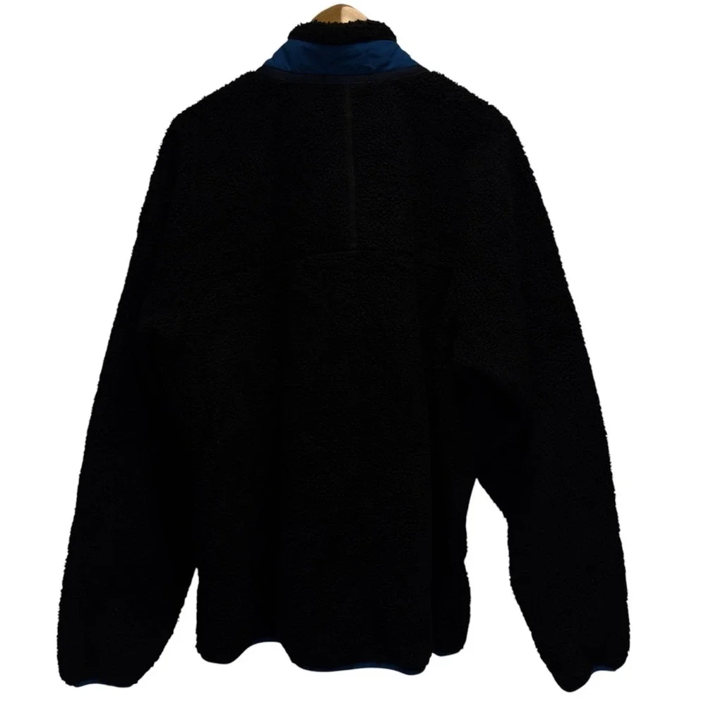 Patagonia Men's XXL Classic Retro-X Deep‎ Pile Fleece Black/Blue Gorp Zip Jacket